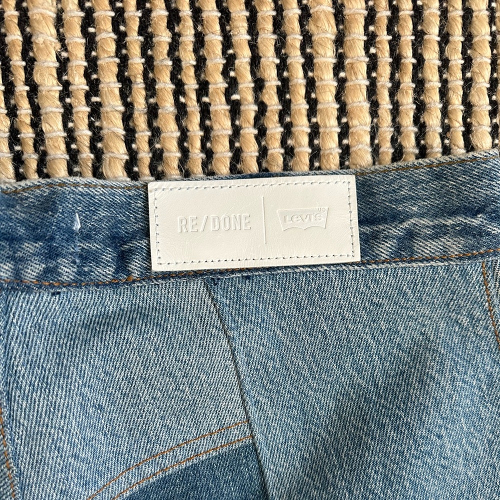 Re/Done High Rise Patchwork Jeans - Blue - Picture 8 of 16